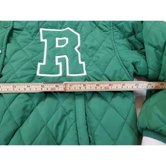 Reebok Forever 21 Collab Women's Jacket Quilted Green Small Embroidered Big Logo - Picture 4 of 8